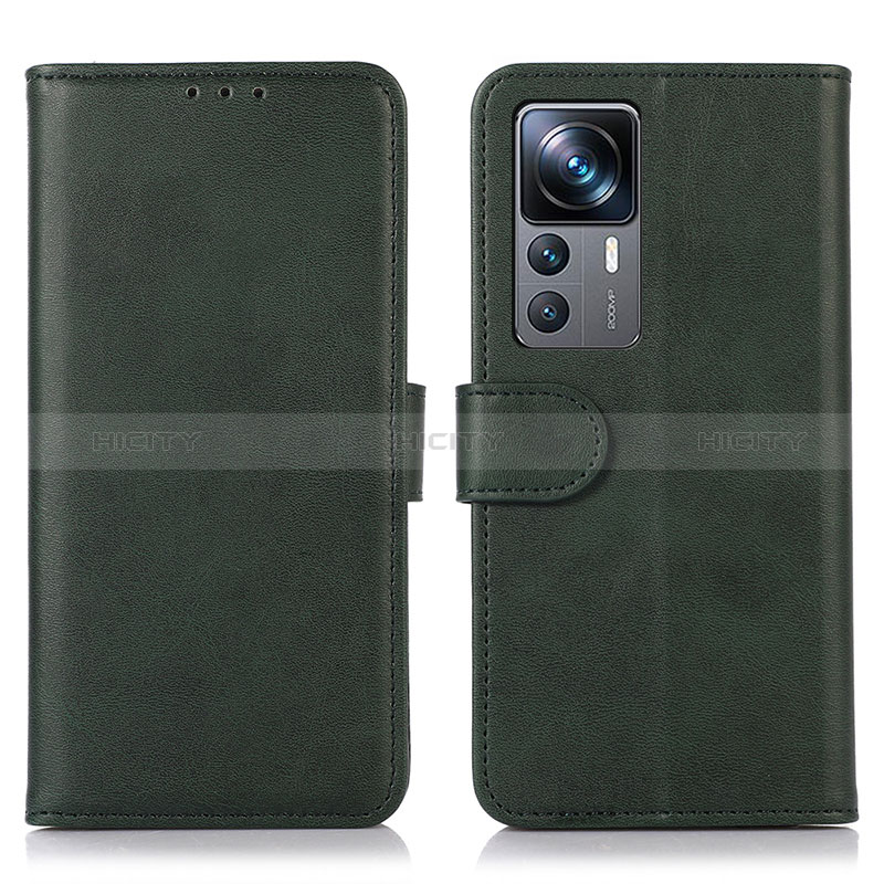 Coque Portefeuille Livre Cuir Etui Clapet N08P pour Xiaomi Mi 12T 5G Vert Plus