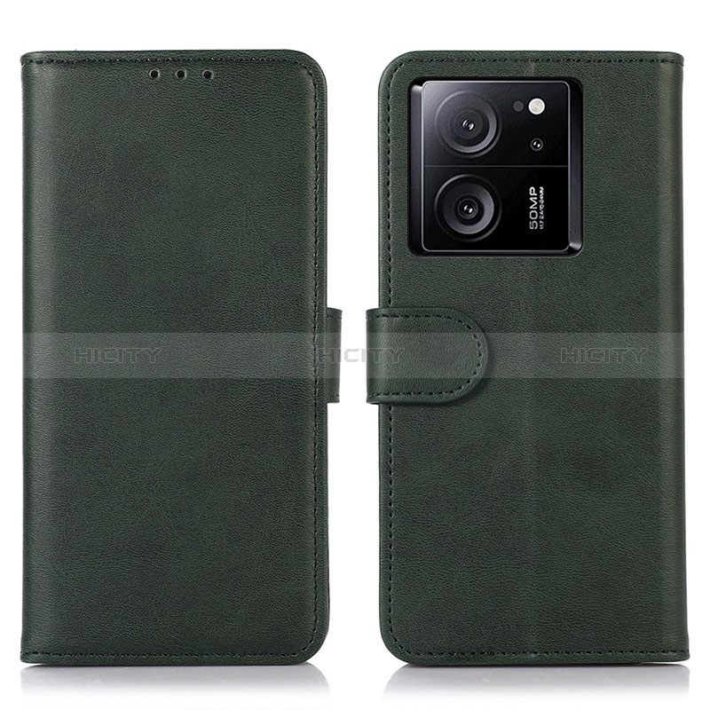 Coque Portefeuille Livre Cuir Etui Clapet N08P pour Xiaomi Mi 13T 5G Vert Plus