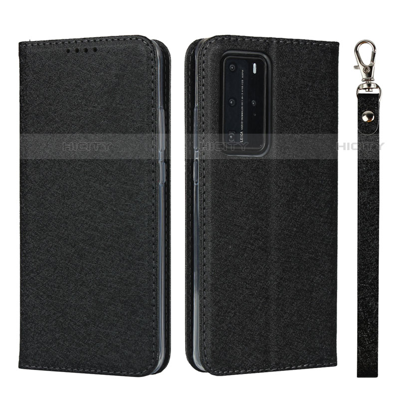 Coque Portefeuille Livre Cuir Etui Clapet N12 pour Huawei P40 Pro Noir Plus