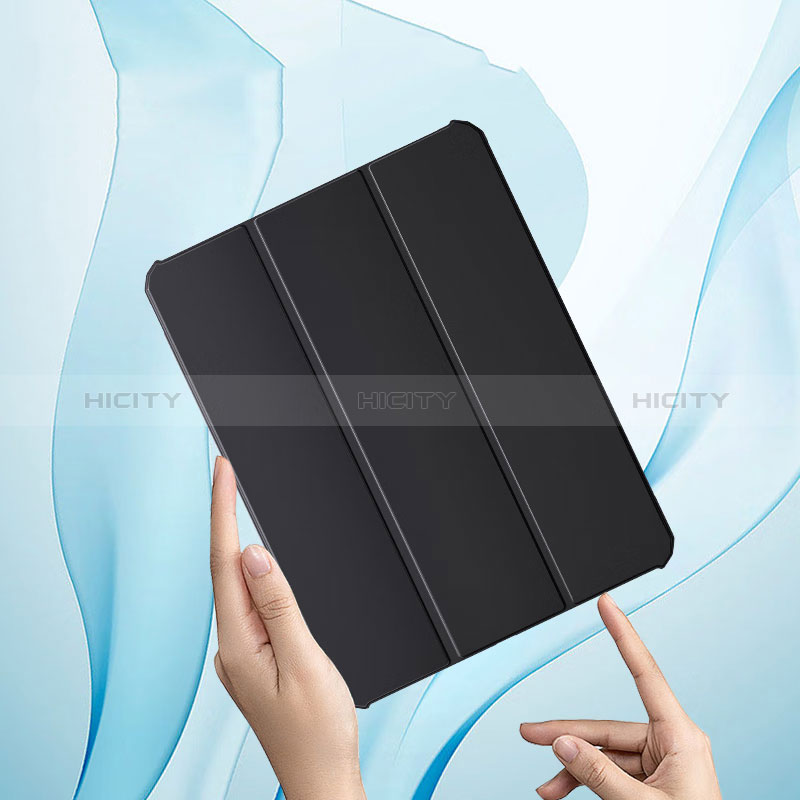 Coque Portefeuille Livre Cuir Etui Clapet P01 pour Apple iPad Air 5 10.9 (2022) Noir Plus
