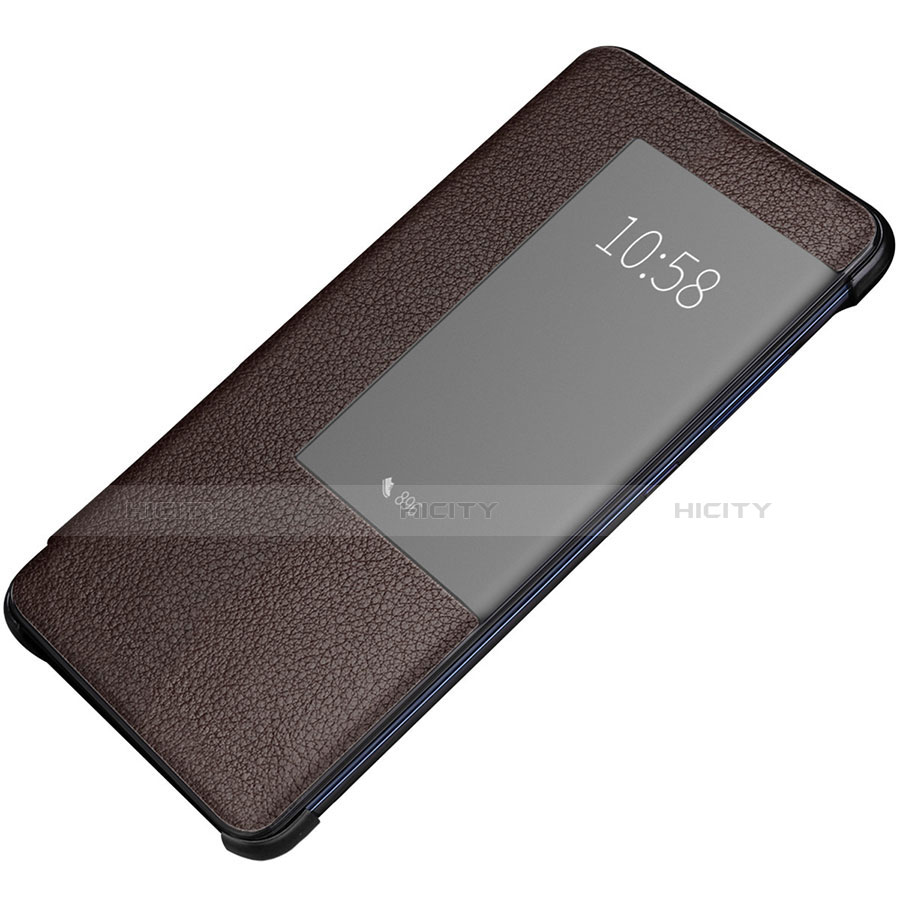 Coque Portefeuille Livre Cuir Etui Clapet P01 pour Huawei Mate 20 Pro Marron Plus