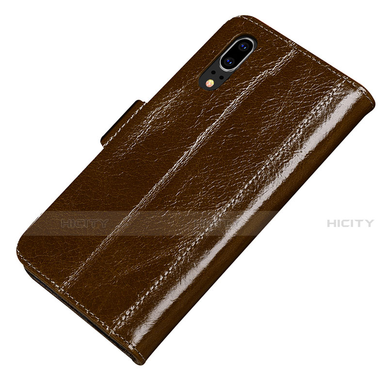 Coque Portefeuille Livre Cuir Etui Clapet P01 pour Huawei P20 Marron Plus