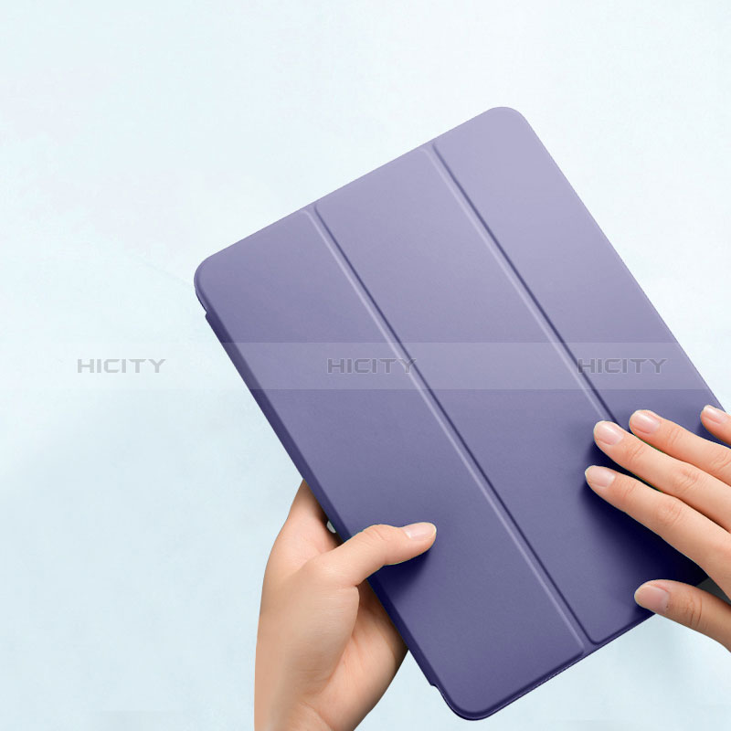 Coque Portefeuille Livre Cuir Etui Clapet P02 pour Apple iPad Pro 11 (2022) Gris Lavende Plus