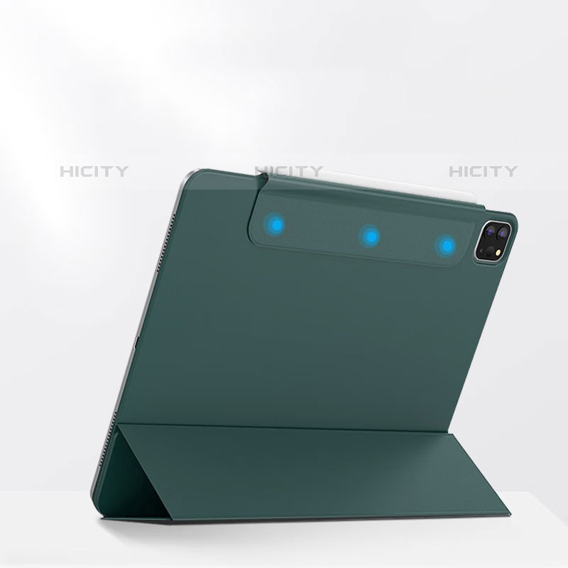 Coque Portefeuille Livre Cuir Etui Clapet P03 pour Apple iPad Pro 11 (2020) Vert Plus