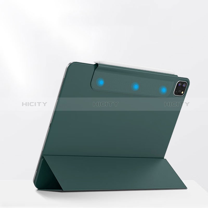 Coque Portefeuille Livre Cuir Etui Clapet P03 pour Apple iPad Pro 11 (2022) Vert Plus