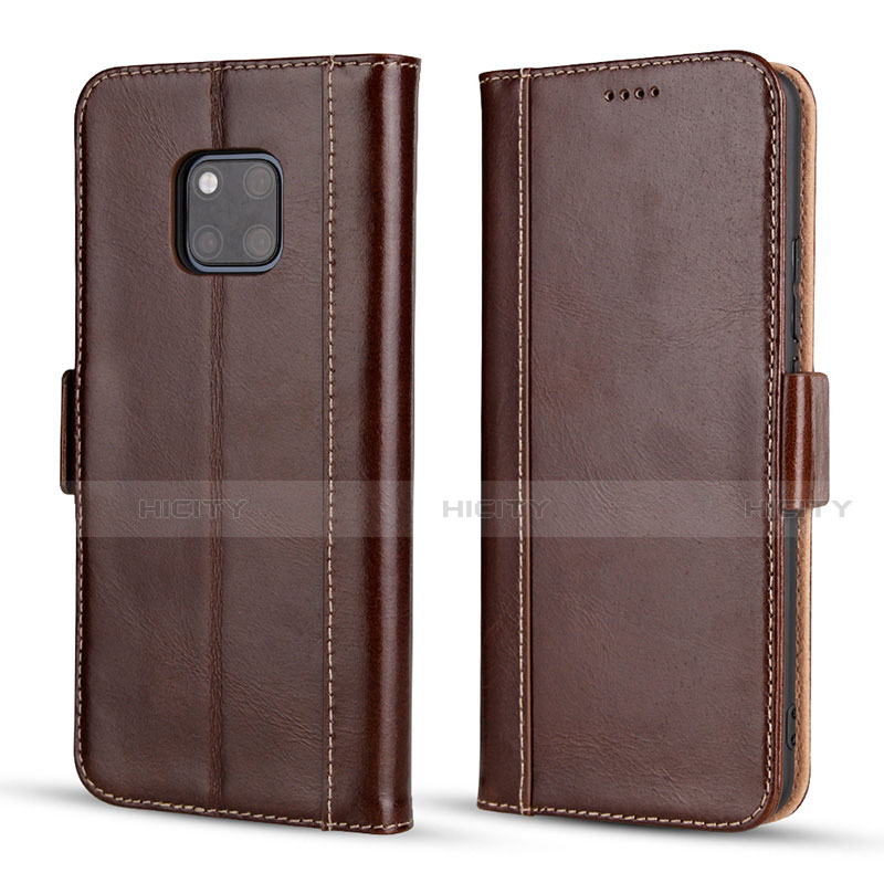 Coque Portefeuille Livre Cuir Etui Clapet P03 pour Huawei Mate 20 Pro Marron Plus