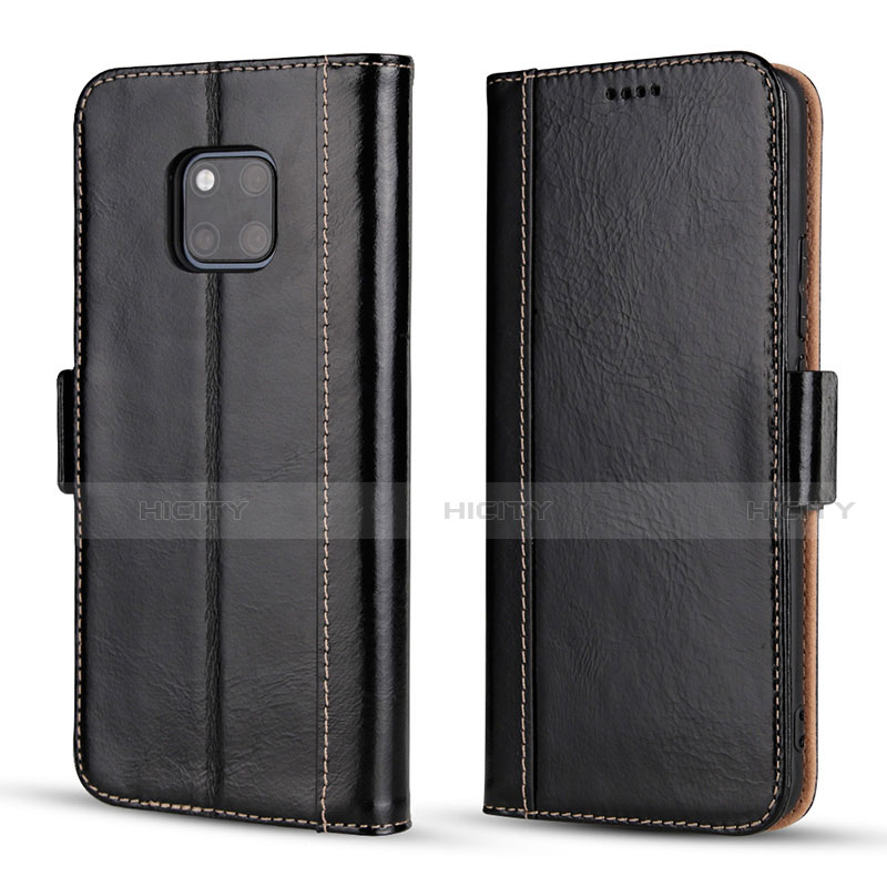 Coque Portefeuille Livre Cuir Etui Clapet P03 pour Huawei Mate 20 Pro Noir Plus