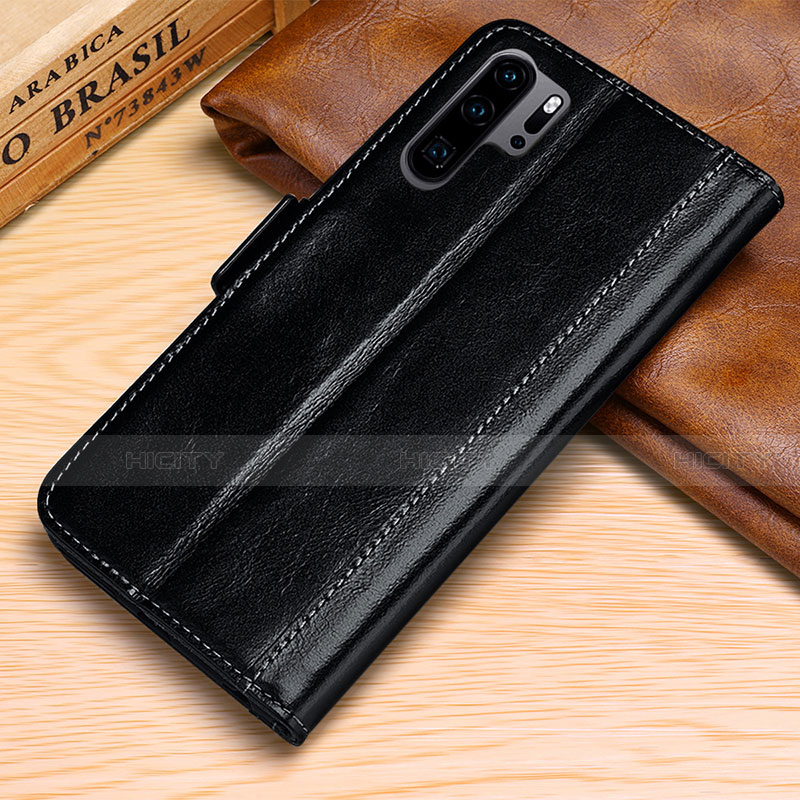 Coque Portefeuille Livre Cuir Etui Clapet P03 pour Huawei P30 Pro New Edition Noir Plus