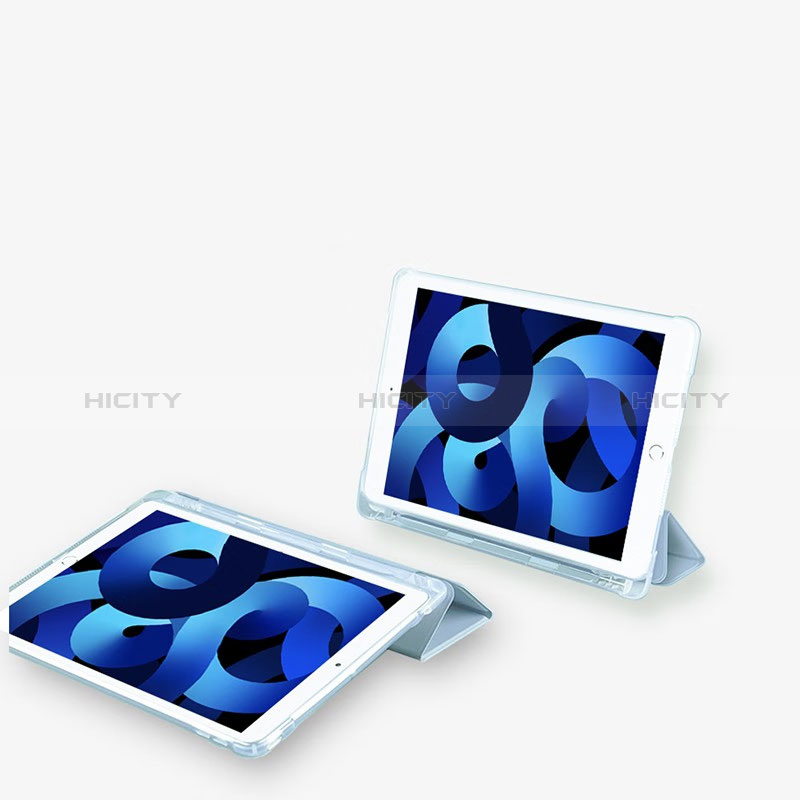 Coque Portefeuille Livre Cuir Etui Clapet P04 pour Apple iPad 10.2 (2019) Bleu Ciel Plus