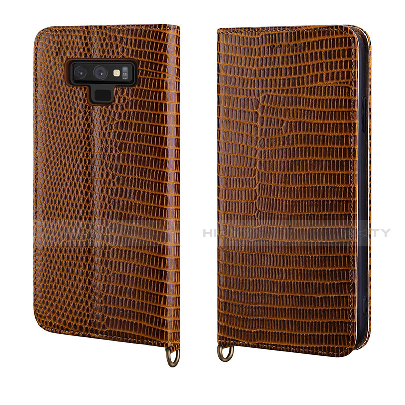 Coque Portefeuille Livre Cuir Etui Clapet P04 pour Samsung Galaxy Note 9 Marron Plus