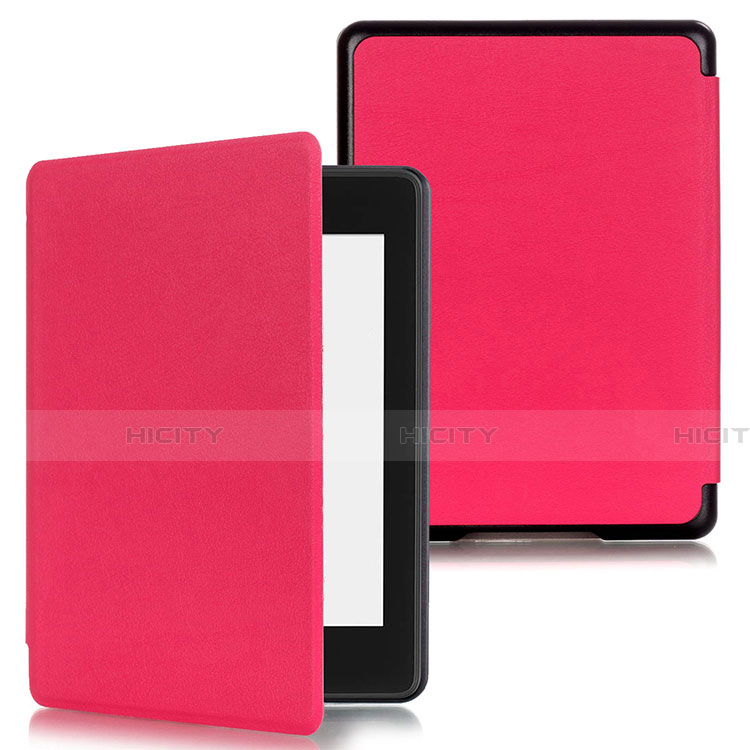 Coque Portefeuille Livre Cuir Etui Clapet pour Amazon Kindle Paperwhite 6 inch Rose Rouge Plus