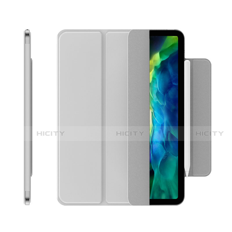 Coque Portefeuille Livre Cuir Etui Clapet pour Apple iPad Pro 11 (2021) Argent Plus