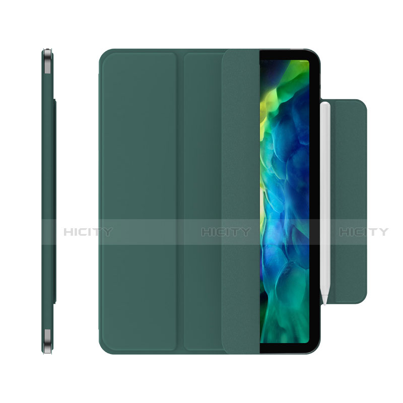 Coque Portefeuille Livre Cuir Etui Clapet pour Apple iPad Pro 12.9 (2021) Vert Plus