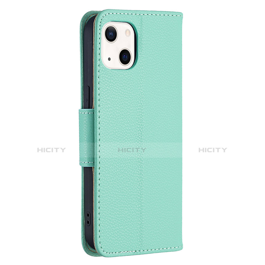 Coque Portefeuille Livre Cuir Etui Clapet pour Apple iPhone 13 Cyan Plus