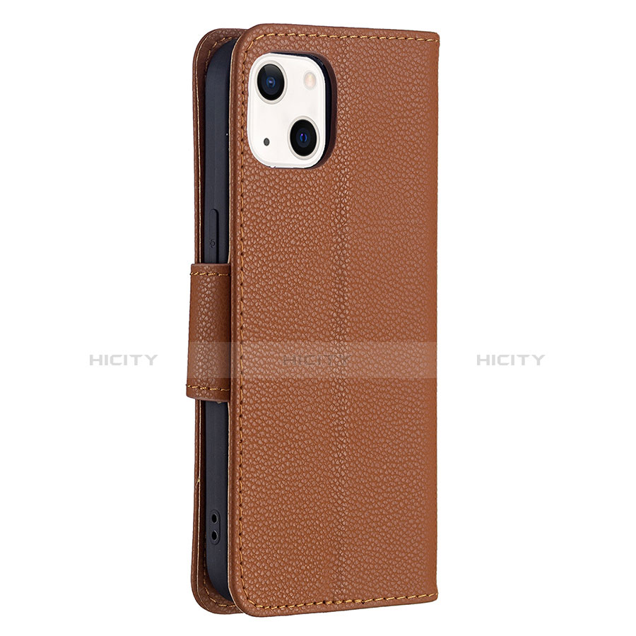 Coque Portefeuille Livre Cuir Etui Clapet pour Apple iPhone 13 Mini Marron Plus