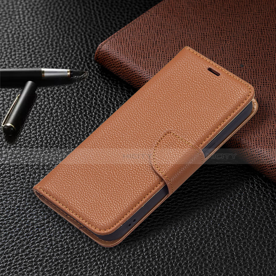 Coque Portefeuille Livre Cuir Etui Clapet pour Apple iPhone 13 Mini Marron Plus