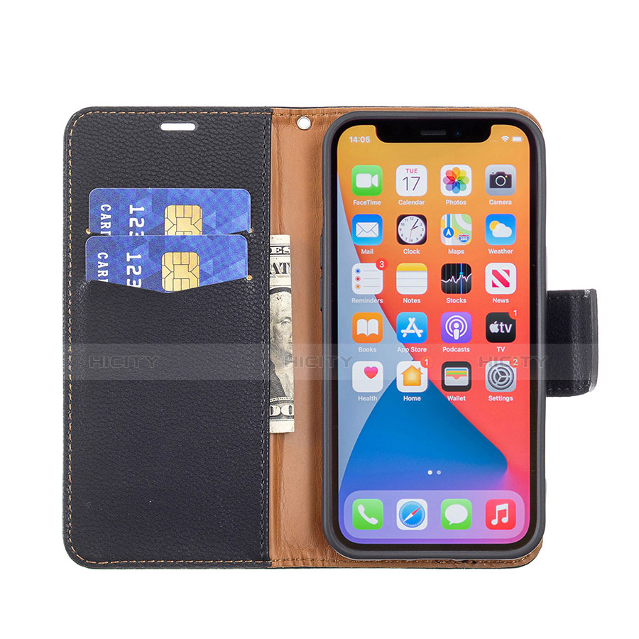 Coque Portefeuille Livre Cuir Etui Clapet pour Apple iPhone 13 Pro Max Noir Plus