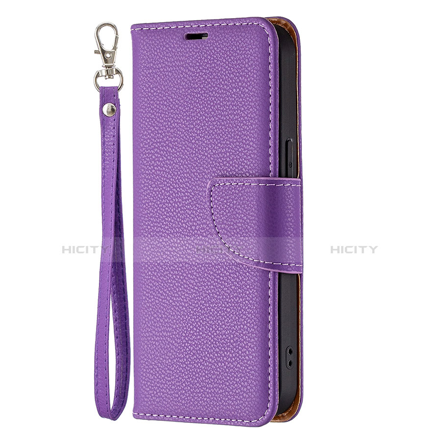 Coque Portefeuille Livre Cuir Etui Clapet pour Apple iPhone 13 Pro Max Violet Plus