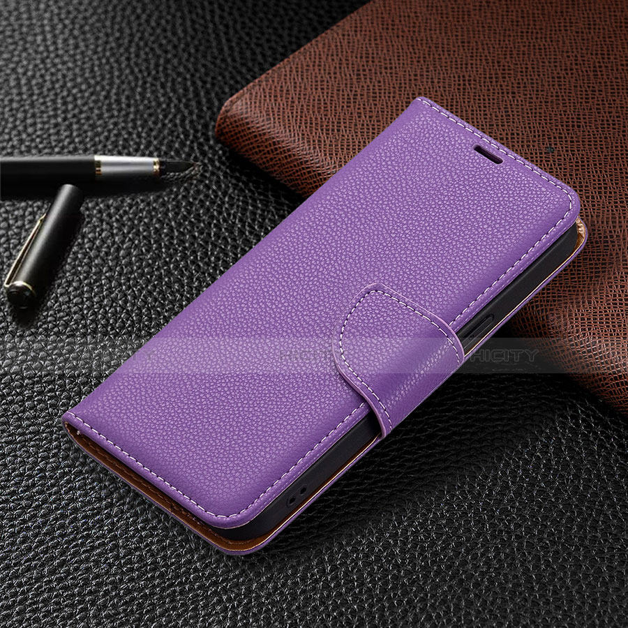 Coque Portefeuille Livre Cuir Etui Clapet pour Apple iPhone 13 Pro Max Violet Plus