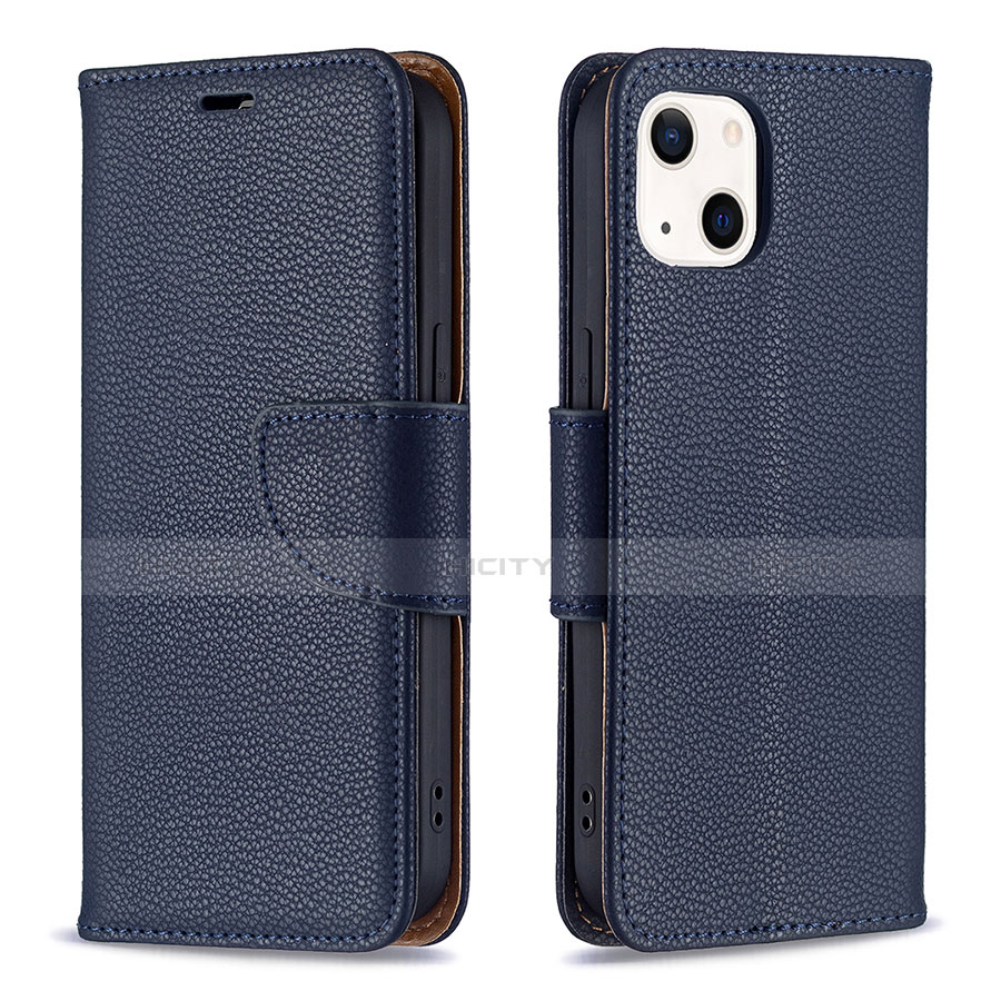 Coque Portefeuille Livre Cuir Etui Clapet pour Apple iPhone 14 Bleu Plus