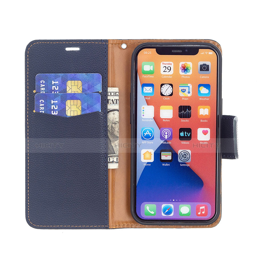 Coque Portefeuille Livre Cuir Etui Clapet pour Apple iPhone 14 Bleu Plus