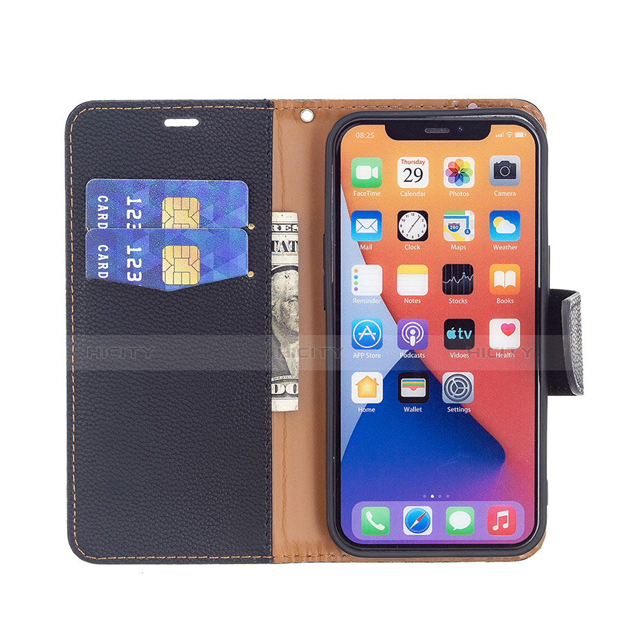 Coque Portefeuille Livre Cuir Etui Clapet pour Apple iPhone 14 Noir Plus