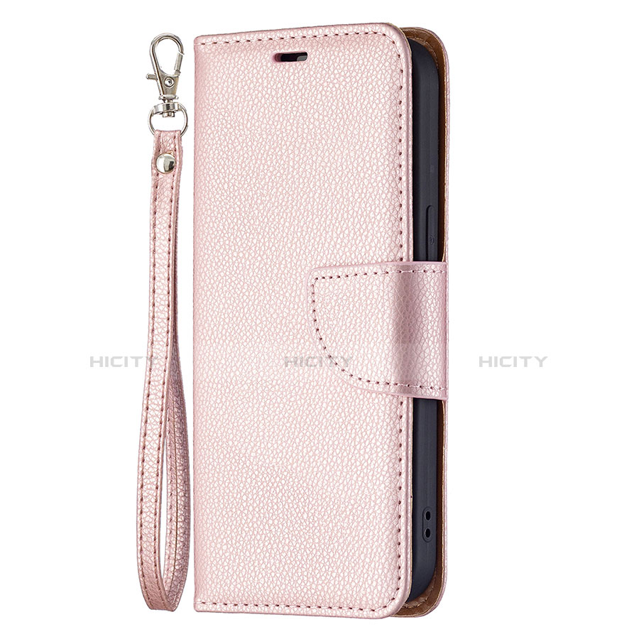 Coque Portefeuille Livre Cuir Etui Clapet pour Apple iPhone 14 Plus Or Rose Plus