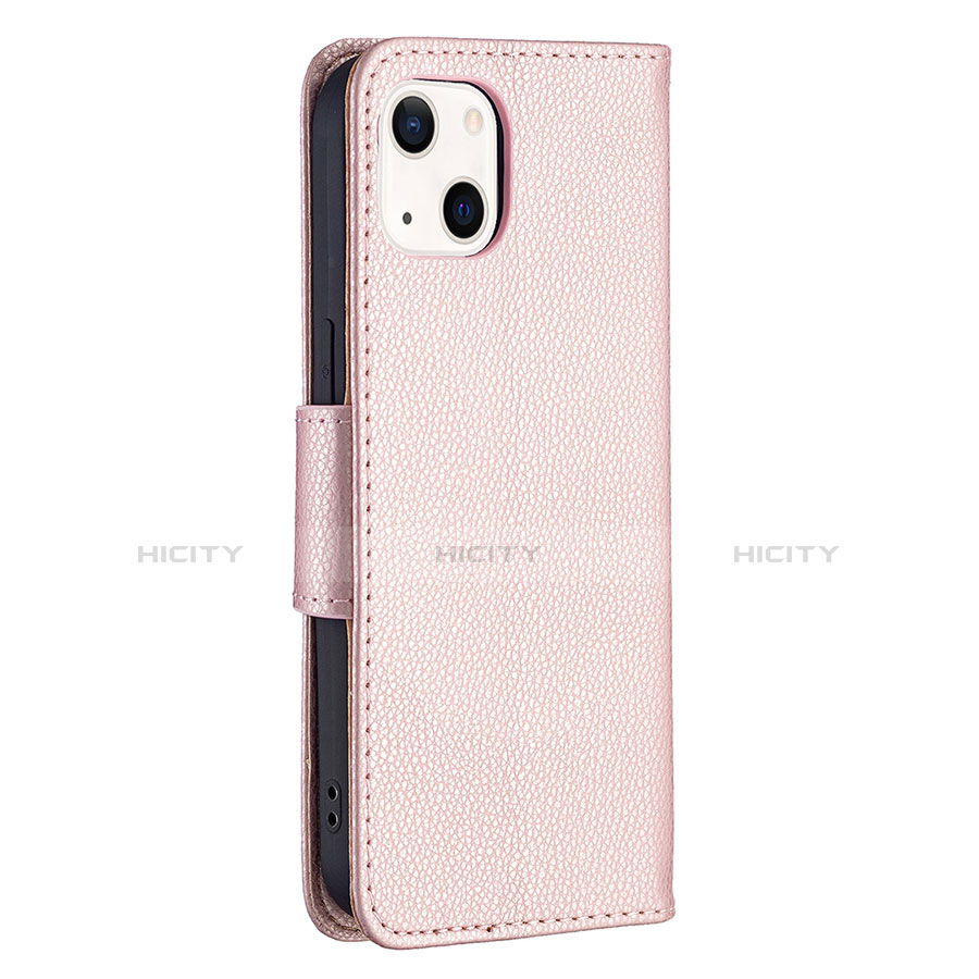 Coque Portefeuille Livre Cuir Etui Clapet pour Apple iPhone 14 Plus Or Rose Plus