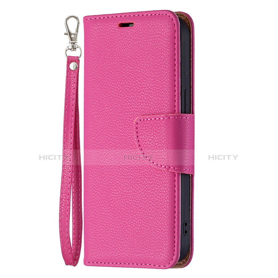 Coque Portefeuille Livre Cuir Etui Clapet pour Apple iPhone 14 Plus Rose Rouge Plus