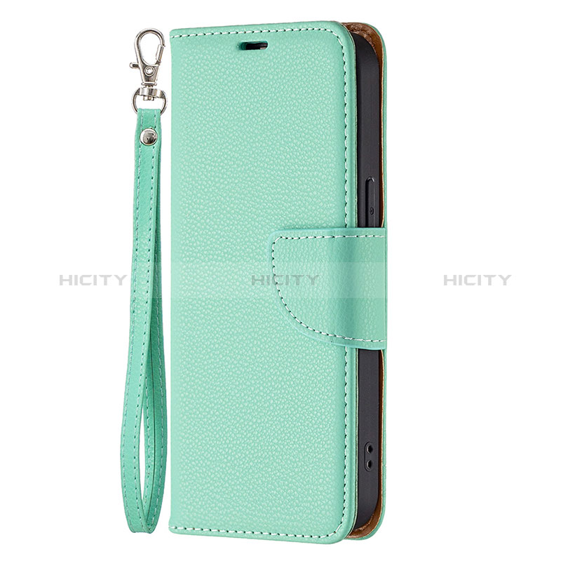 Coque Portefeuille Livre Cuir Etui Clapet pour Apple iPhone 14 Pro Cyan Plus