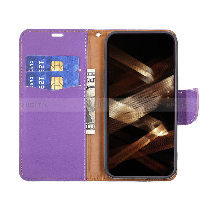 Coque Portefeuille Livre Cuir Etui Clapet pour Apple iPhone 14 Pro Max Violet Plus