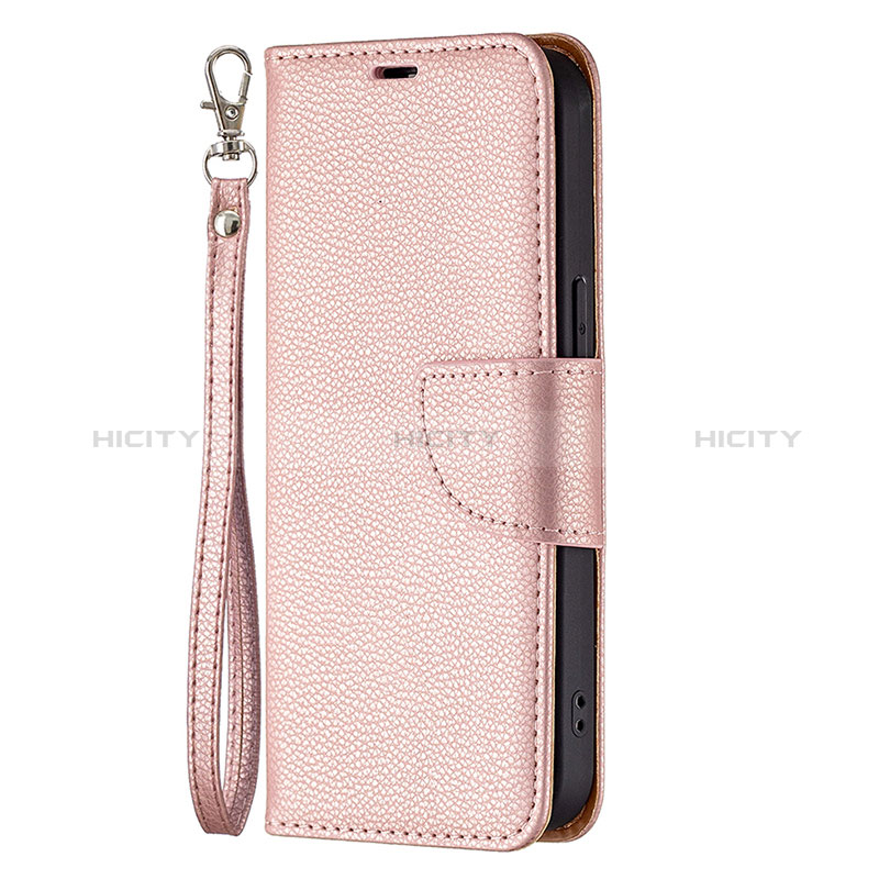 Coque Portefeuille Livre Cuir Etui Clapet pour Apple iPhone 14 Pro Or Rose Plus