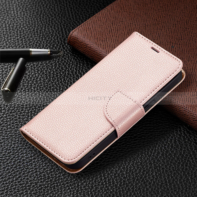 Coque Portefeuille Livre Cuir Etui Clapet pour Apple iPhone 14 Pro Or Rose Plus