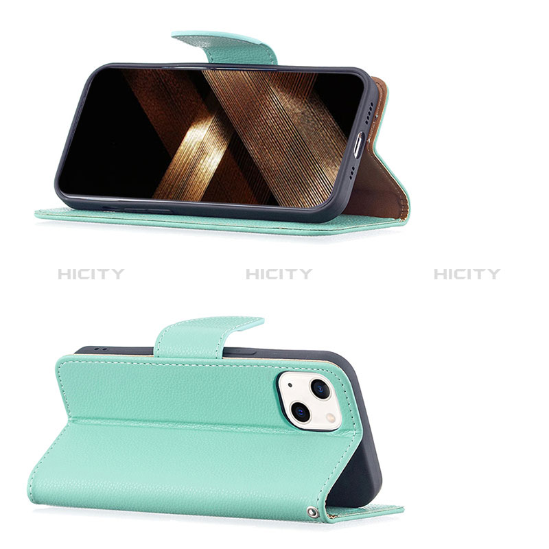 Coque Portefeuille Livre Cuir Etui Clapet pour Apple iPhone 15 Cyan Plus