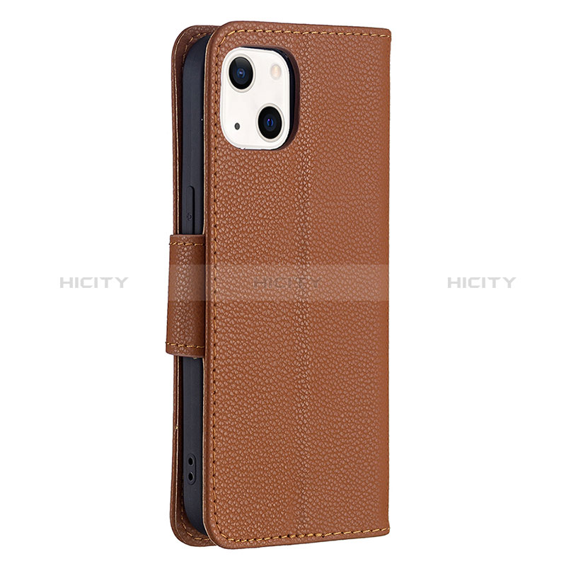 Coque Portefeuille Livre Cuir Etui Clapet pour Apple iPhone 15 Marron Plus