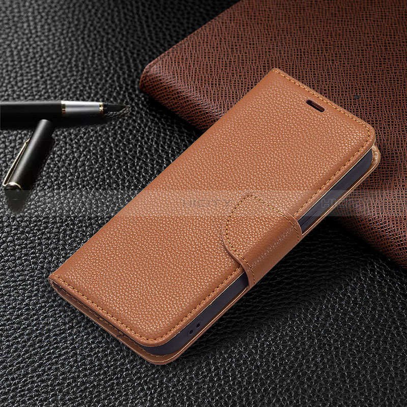 Coque Portefeuille Livre Cuir Etui Clapet pour Apple iPhone 15 Marron Plus