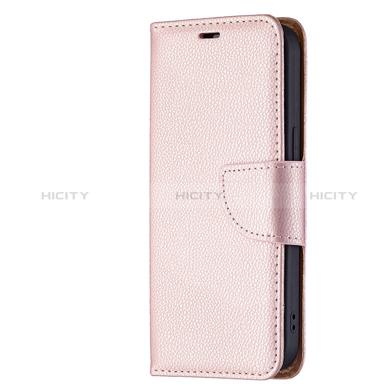 Coque Portefeuille Livre Cuir Etui Clapet pour Apple iPhone 15 Or Rose Plus