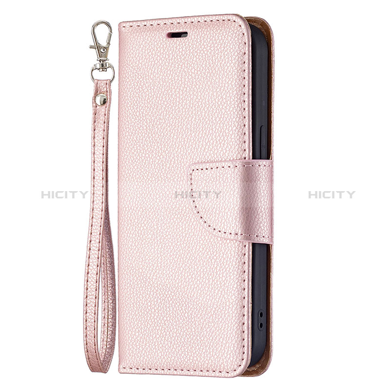 Coque Portefeuille Livre Cuir Etui Clapet pour Apple iPhone 15 Or Rose Plus