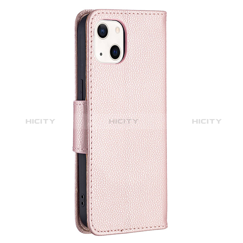 Coque Portefeuille Livre Cuir Etui Clapet pour Apple iPhone 15 Or Rose Plus