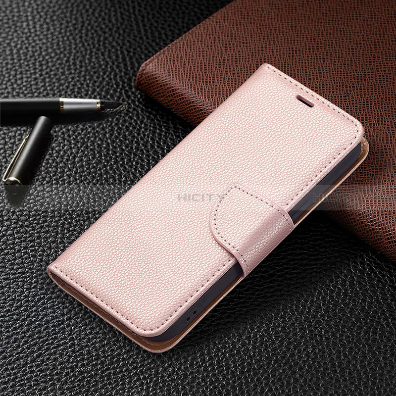 Coque Portefeuille Livre Cuir Etui Clapet pour Apple iPhone 15 Or Rose Plus