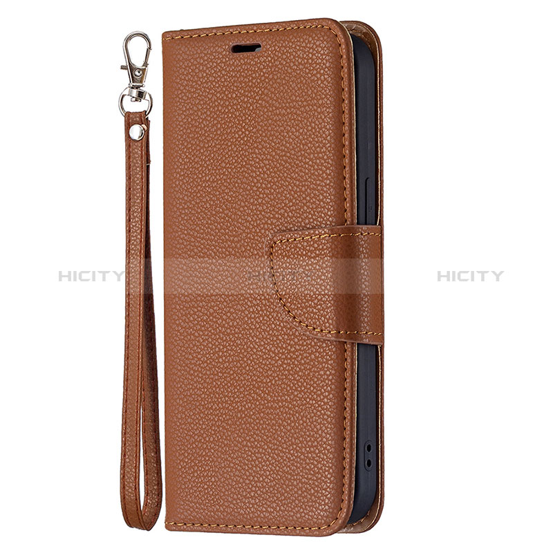 Coque Portefeuille Livre Cuir Etui Clapet pour Apple iPhone 15 Plus Marron Plus