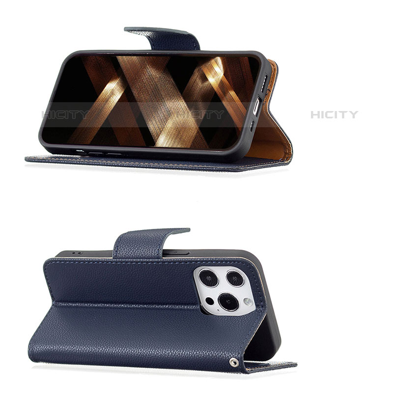 Coque Portefeuille Livre Cuir Etui Clapet pour Apple iPhone 15 Pro Bleu Royal Plus