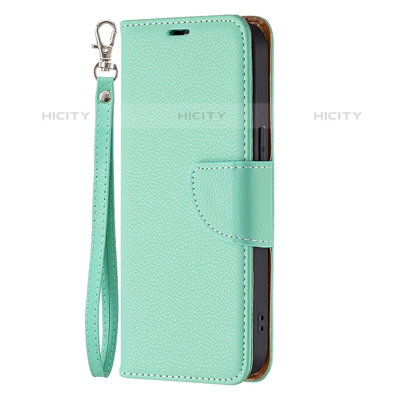 Coque Portefeuille Livre Cuir Etui Clapet pour Apple iPhone 15 Pro Cyan Plus