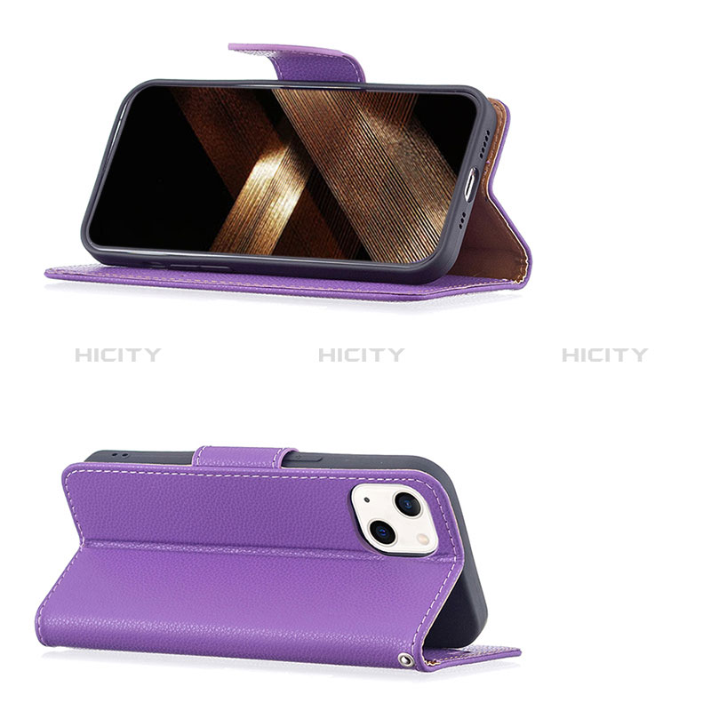 Coque Portefeuille Livre Cuir Etui Clapet pour Apple iPhone 15 Violet Plus