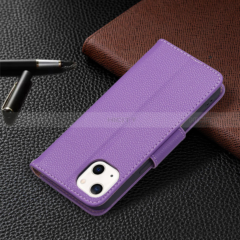 Coque Portefeuille Livre Cuir Etui Clapet pour Apple iPhone 15 Violet Plus