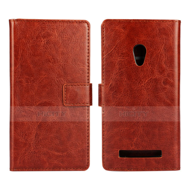 Coque Portefeuille Livre Cuir Etui Clapet pour Asus Zenfone 5 Marron Plus