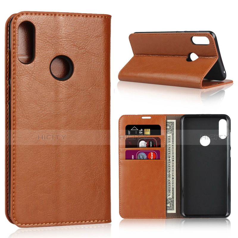 Coque Portefeuille Livre Cuir Etui Clapet pour Asus Zenfone Max Pro M2 ZB631KL Orange Plus