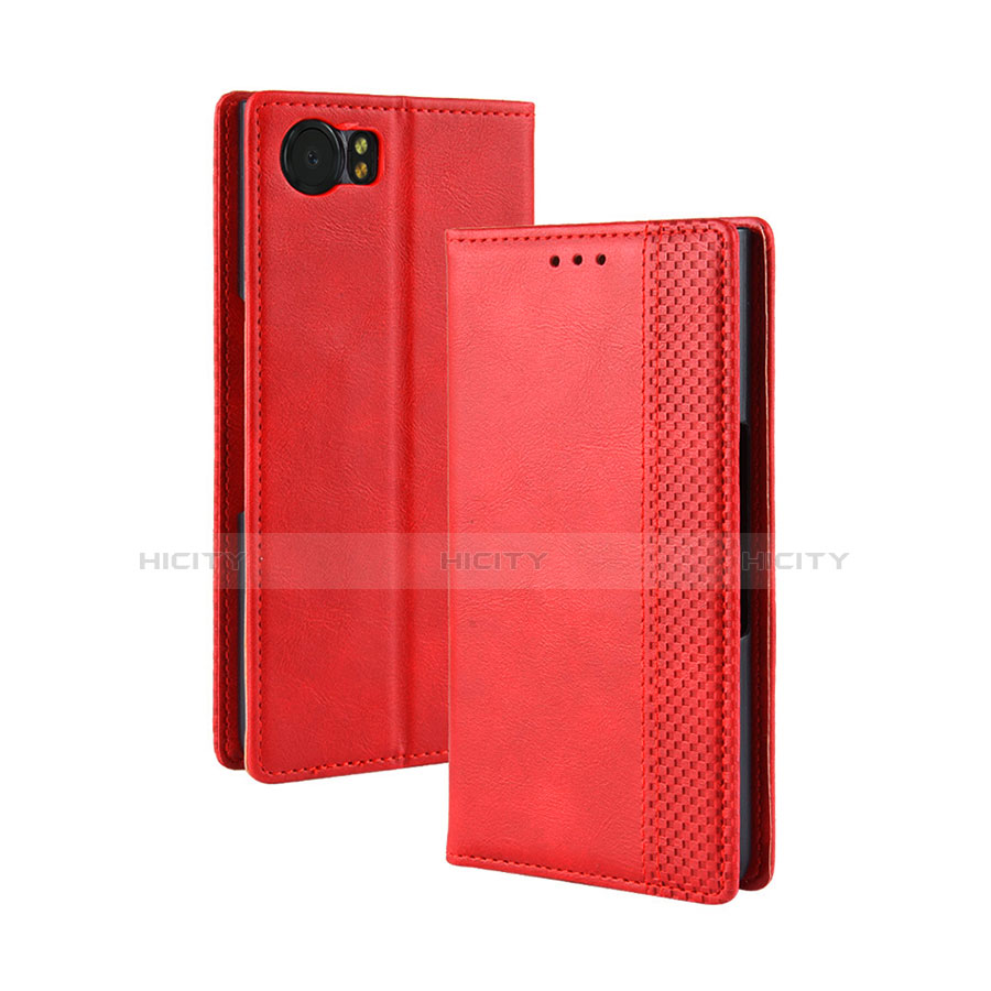 Coque Portefeuille Livre Cuir Etui Clapet pour Blackberry KEYone Rouge Plus