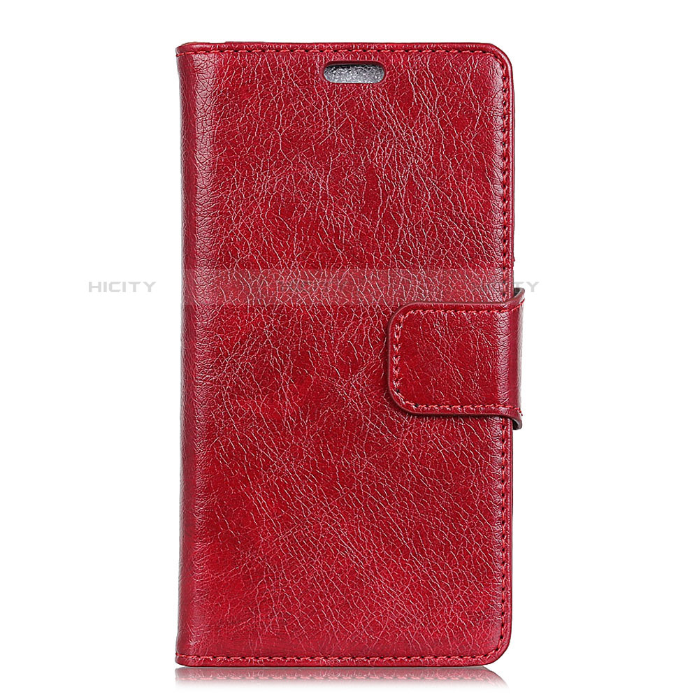 Coque Portefeuille Livre Cuir Etui Clapet pour BQ Aquaris C Rouge Plus