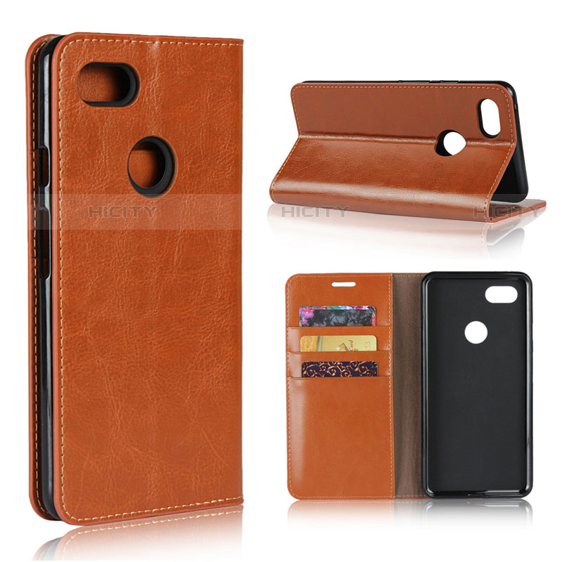 Coque Portefeuille Livre Cuir Etui Clapet pour Google Pixel 3 XL Orange Plus